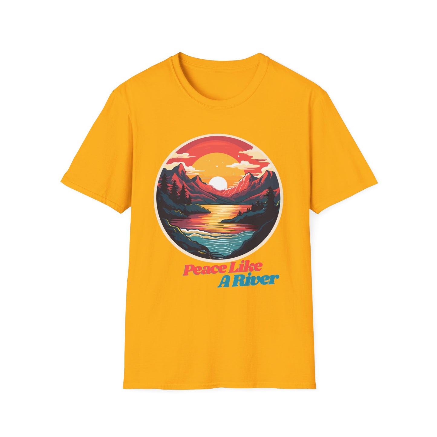 Peace Like A River Graphic Tee | Unisex Softstyle T-Shirt, Casual Wear, Outdoor Adventure, Gift for Nature Lovers, Relaxed Vibes
