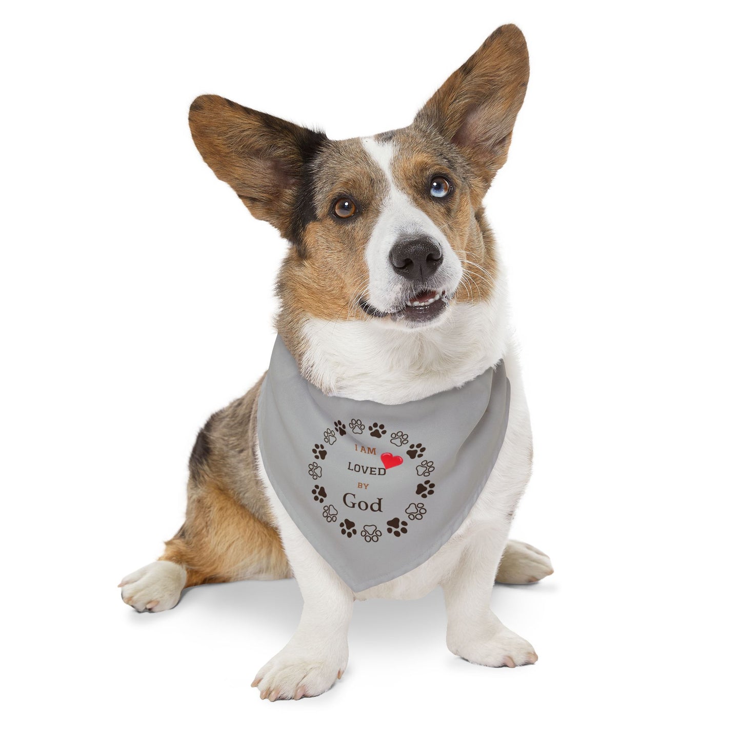 I Am Loved by God Pet Bandana Collar - Faith-Inspired Dog Accessory