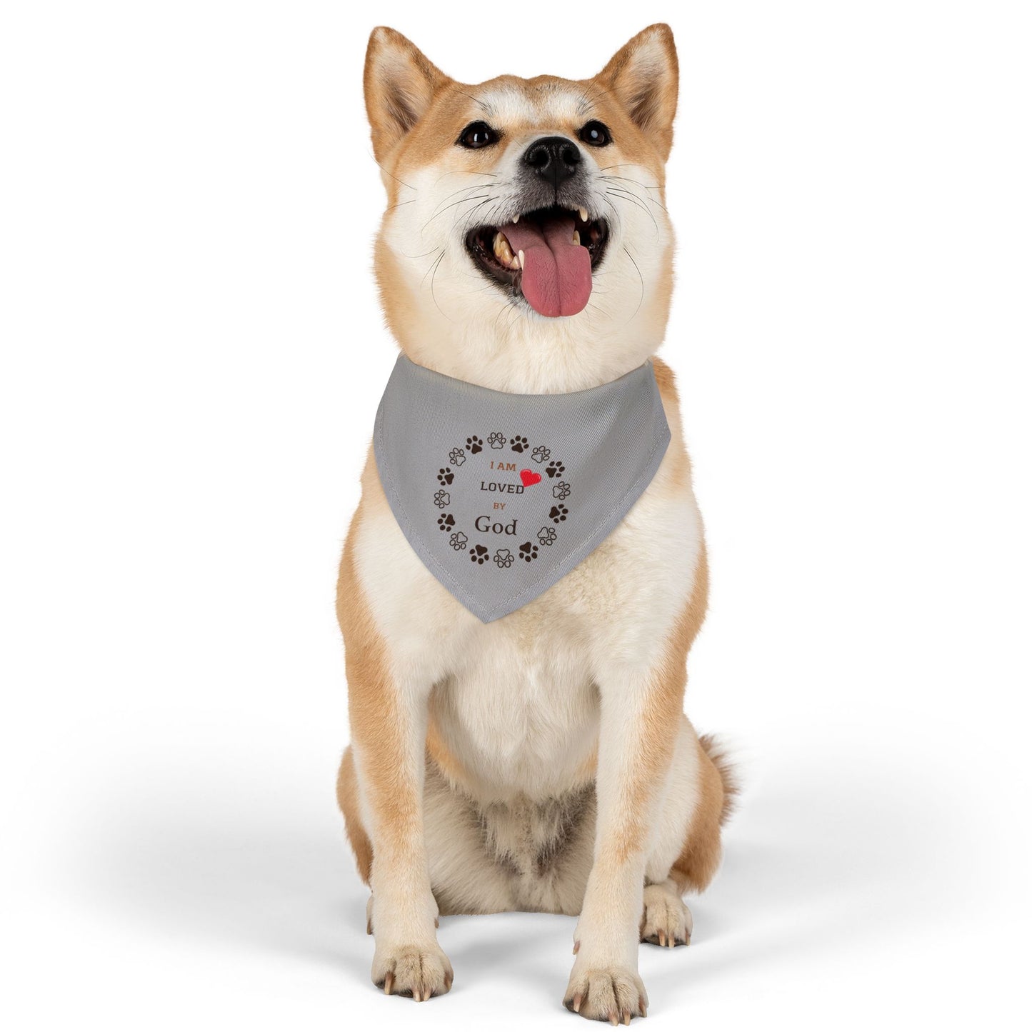 I Am Loved by God Pet Bandana Collar - Faith-Inspired Dog Accessory
