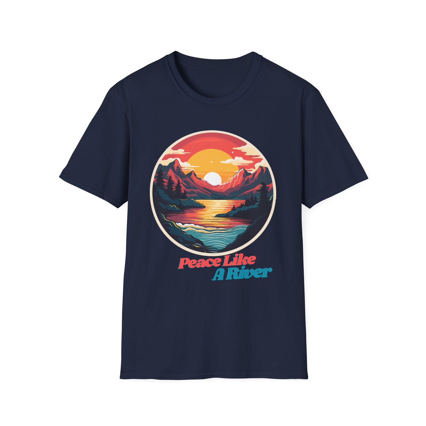 Peace Like A River Graphic Tee | Unisex Softstyle T-Shirt, Casual Wear, Outdoor Adventure, Gift for Nature Lovers, Relaxed Vibes