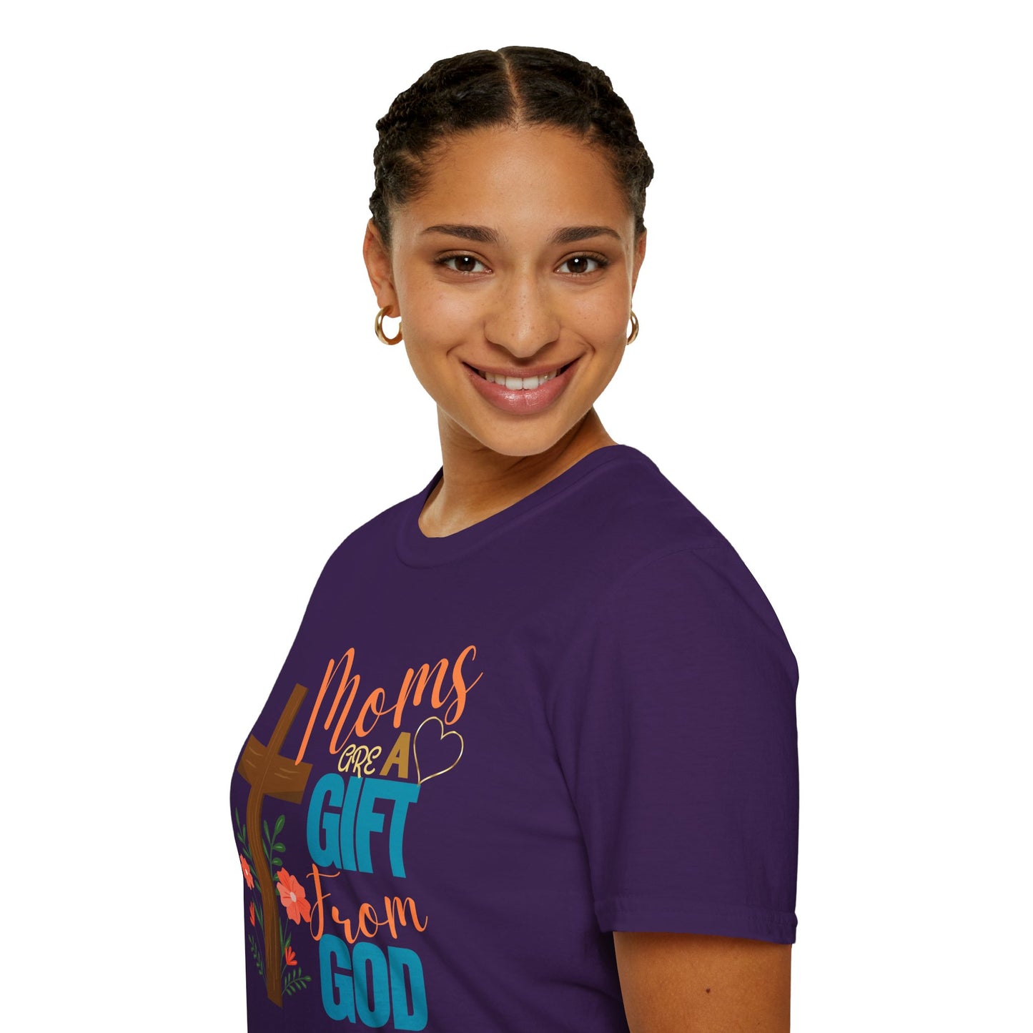 Moms Are a Gift from God T-Shirt | Unisex Softstyle Tee for Mother's Day