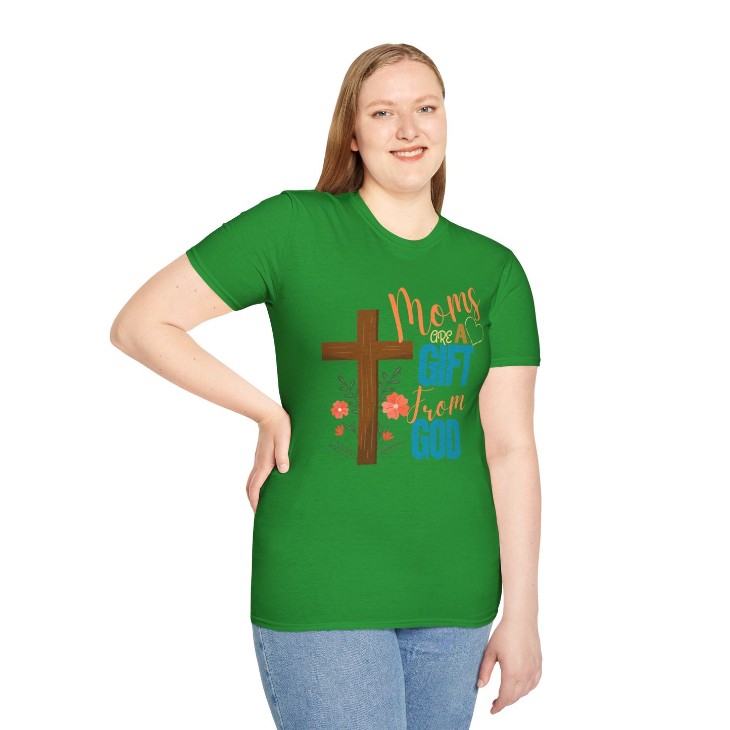 Moms Are a Gift from God T-Shirt | Unisex Softstyle Tee for Mother's Day
