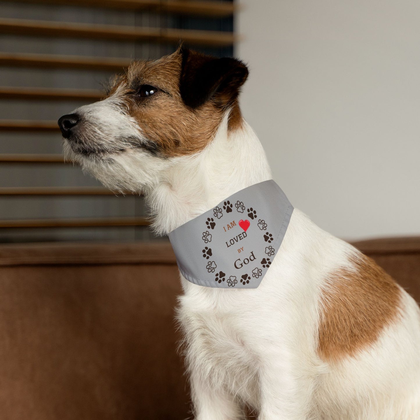 I Am Loved by God Pet Bandana Collar - Faith-Inspired Dog Accessory