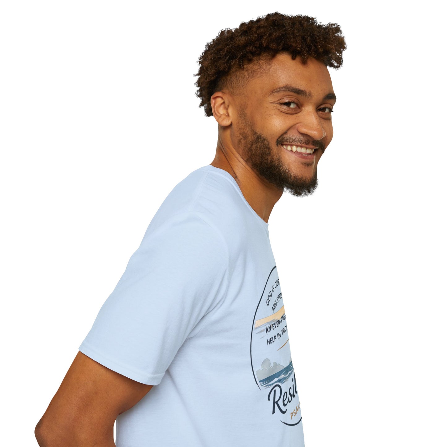 Resilience Lighthouse T-Shirt — Psalm 46:1 Inspirational Christian Tee
