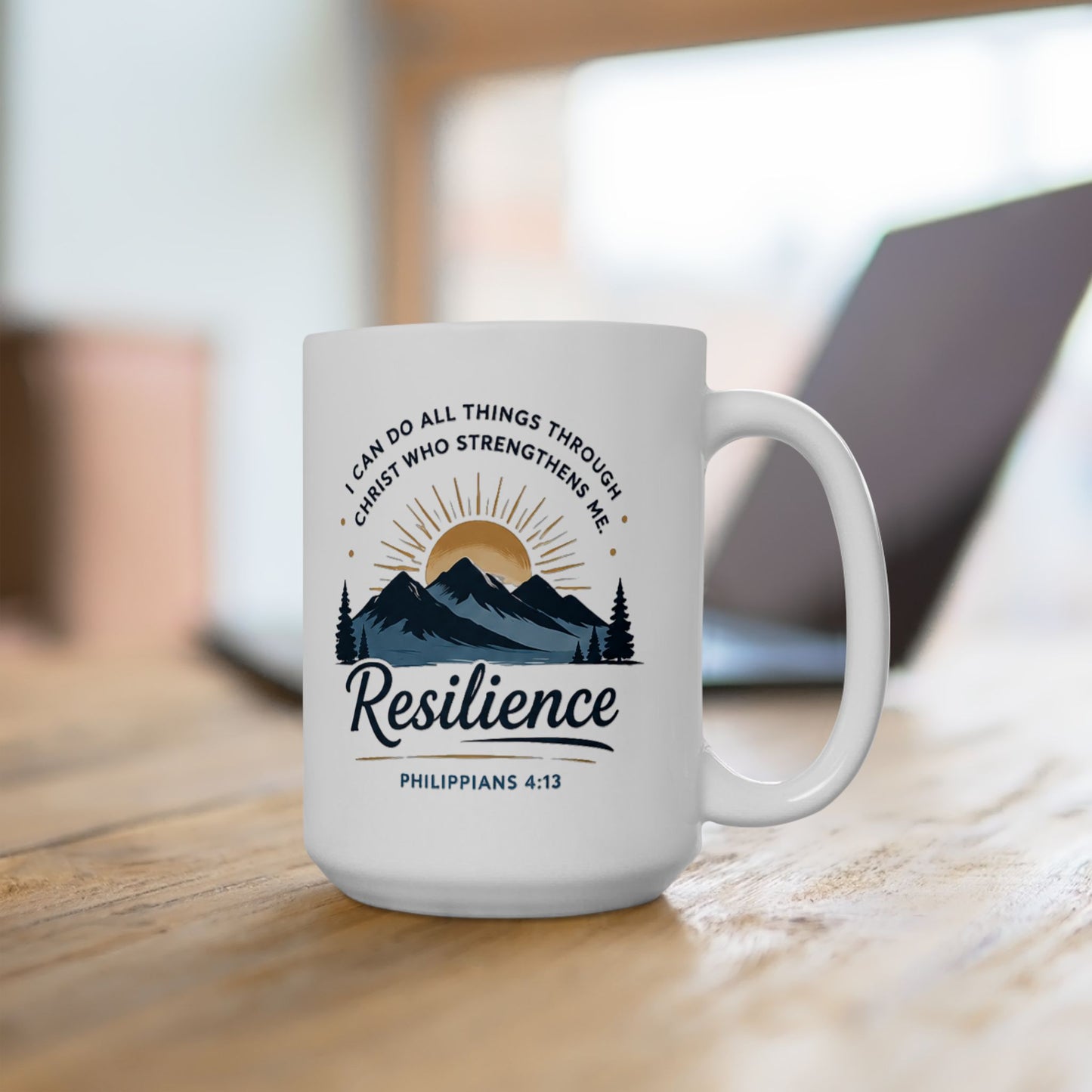 Resilience Mountain Ceramic Mug — Inspirational Camping Coffee Cup (11oz & 15oz)