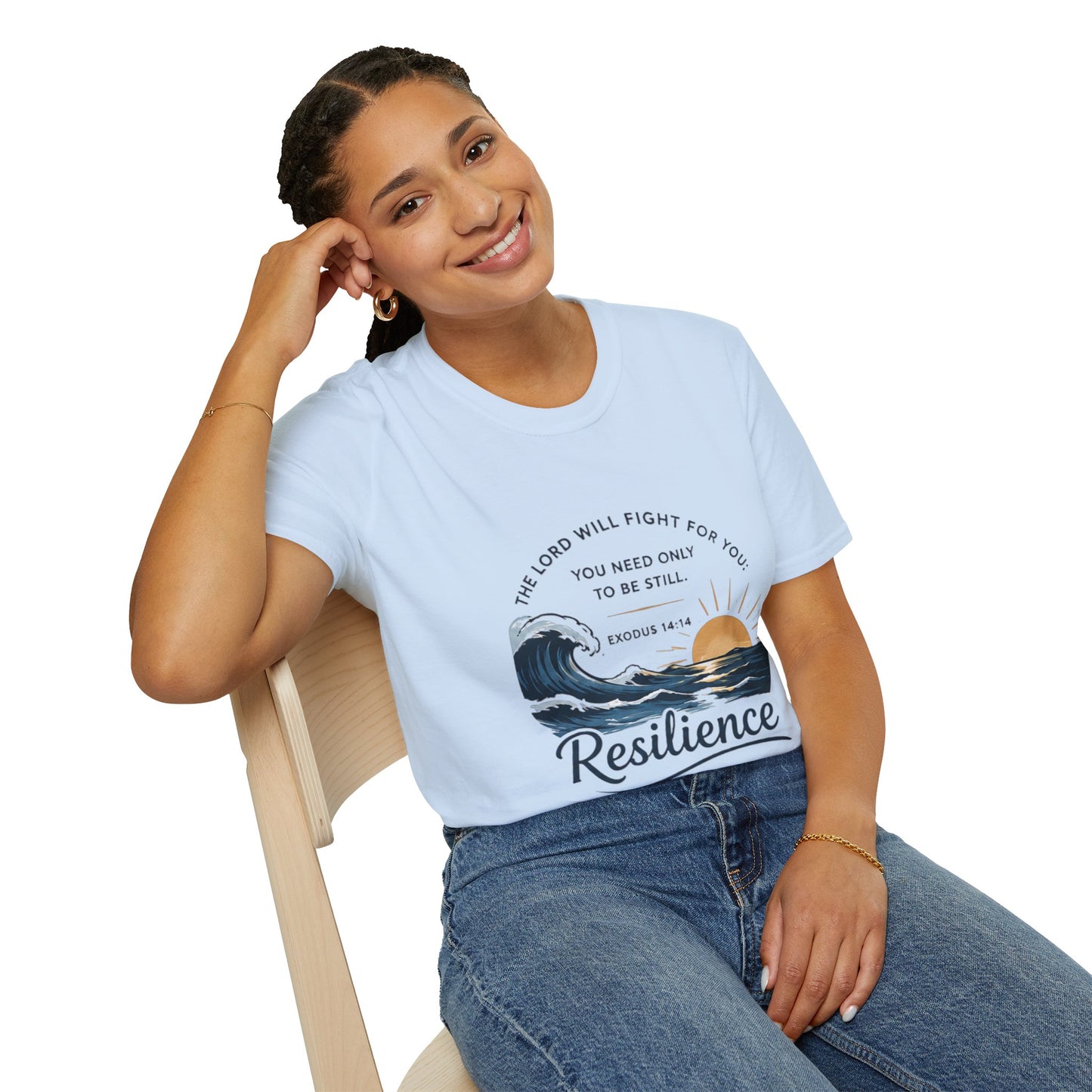Resilience T-Shirt — "The Lord Will Fight for You" Exodus 14:14 Christian Tee