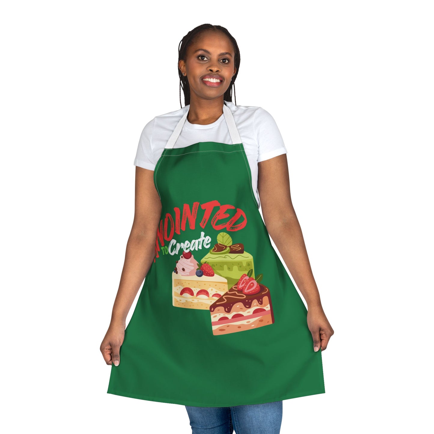 Colorful Cake-Themed Cooking Apron - 'Anointed to Create' (Unisex)