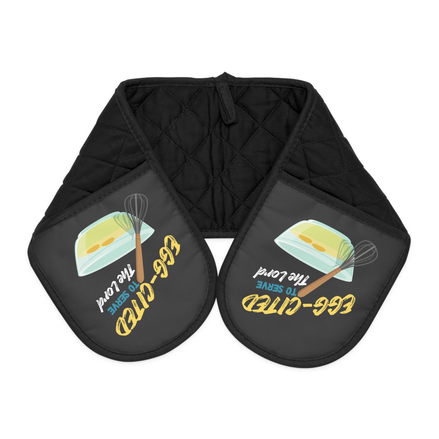 Personalized Black Oven Mitts with Custom Designs