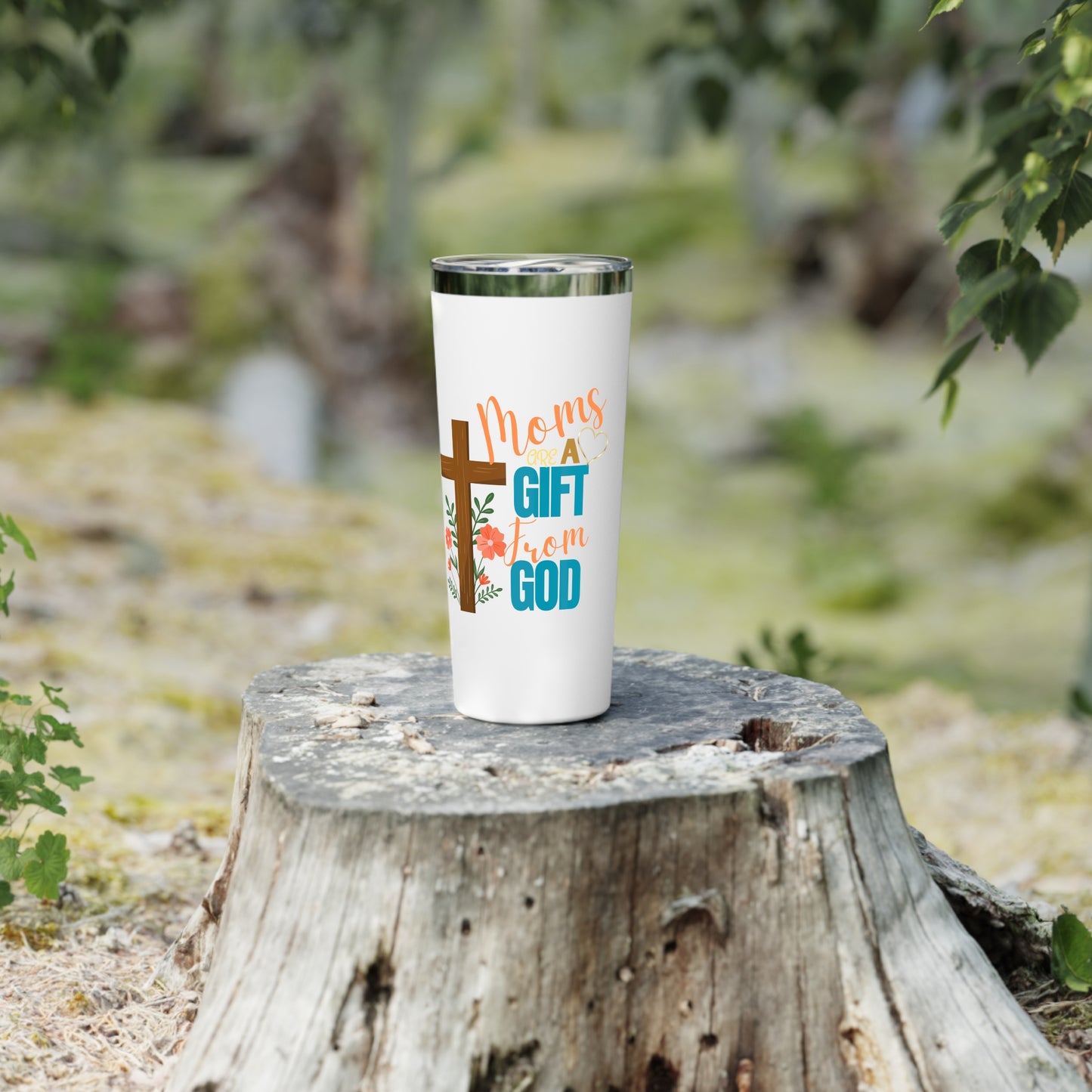Copper Vacuum Insulated Tumbler - "Moms Are a Gift from God" - Inspirational Travel Mug