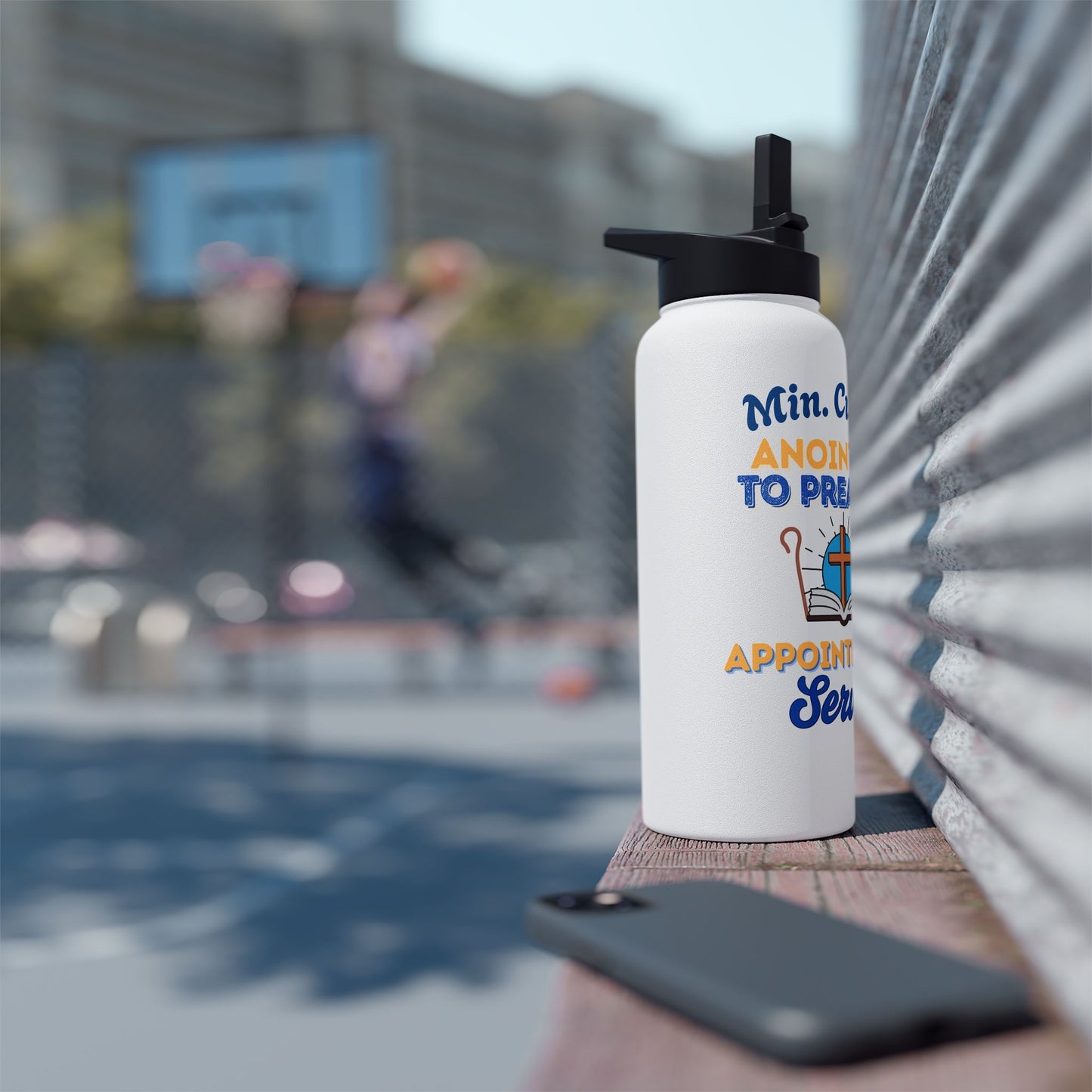 Minister Curry Water Bottle - "Anointed to Preach, Appointed to Serve" Stainless Steel Bottle