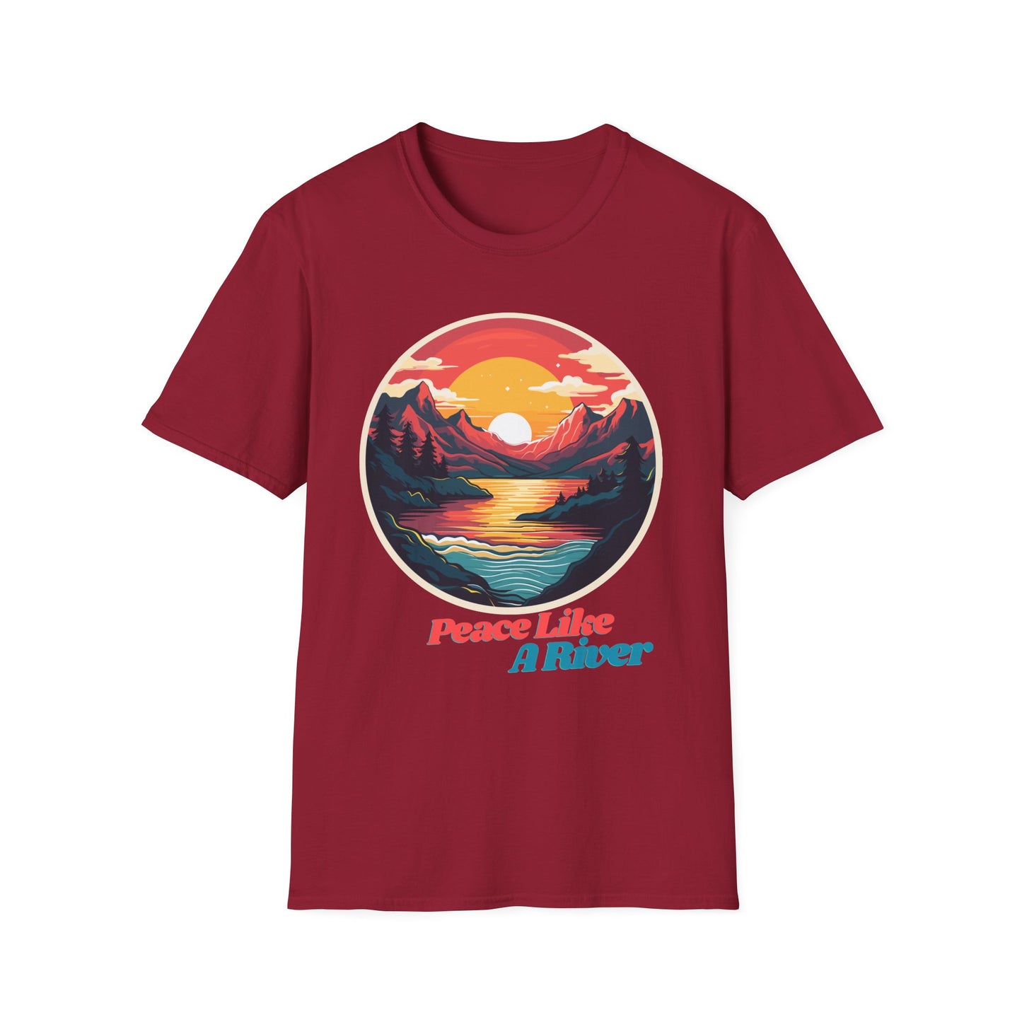Peace Like A River Graphic Tee | Unisex Softstyle T-Shirt, Casual Wear, Outdoor Adventure, Gift for Nature Lovers, Relaxed Vibes