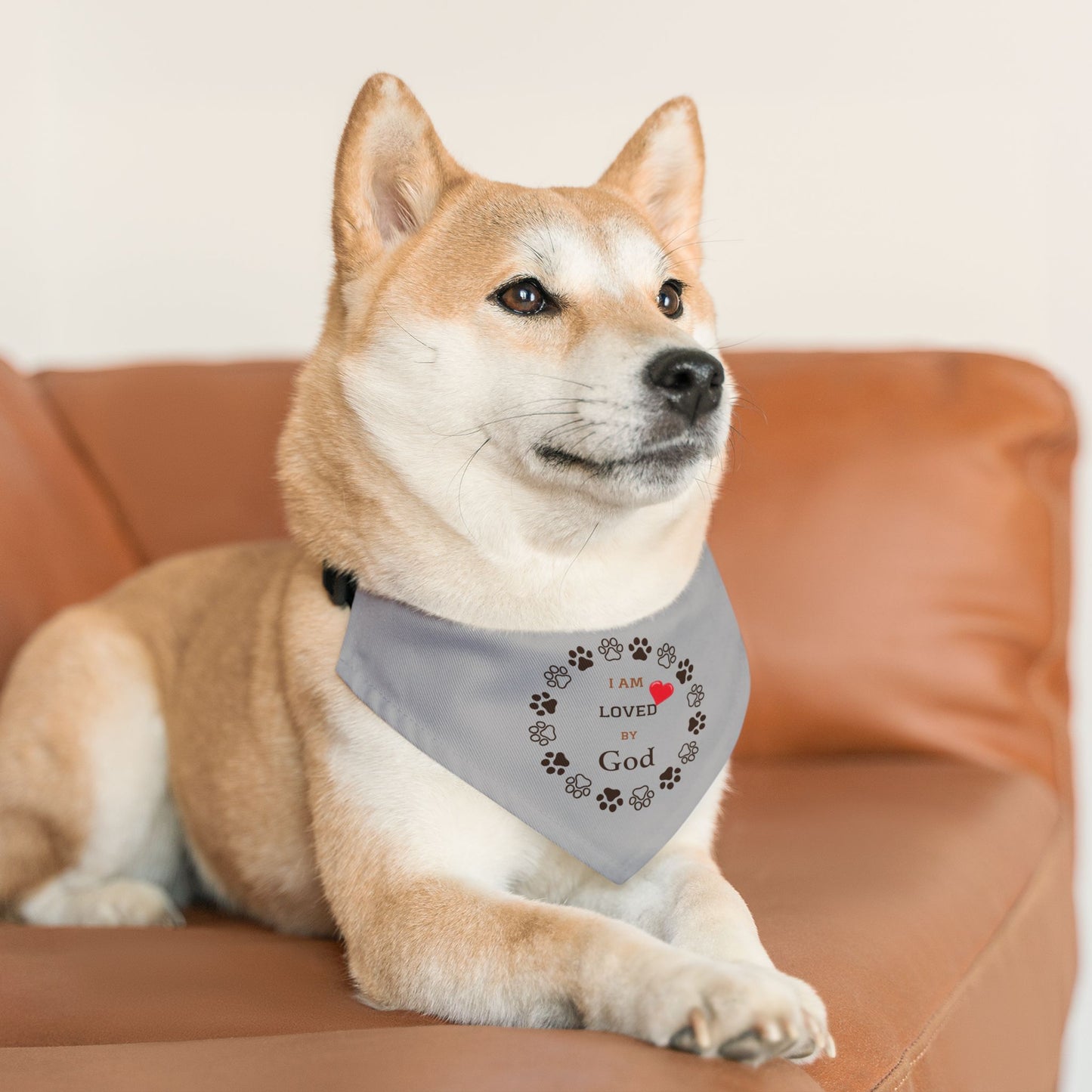 I Am Loved by God Pet Bandana Collar - Faith-Inspired Dog Accessory