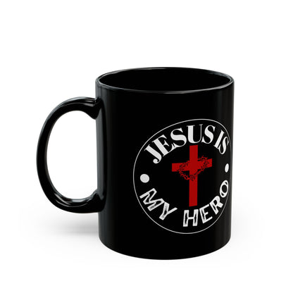 'Jesus is My Hero'-Inspirational Christian Mug -  | 11oz & 15oz Black Coffee Cup