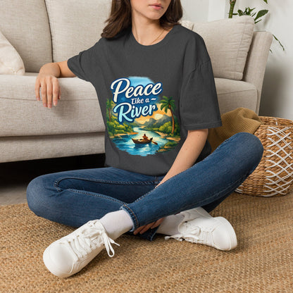 Peace Like a River T‑Shirt — Scenic River Prayer Tee