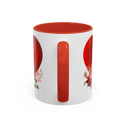 Floral Heart Accent Coffee Mug - Perfect Gift for Valentine's Day & Anniversaries