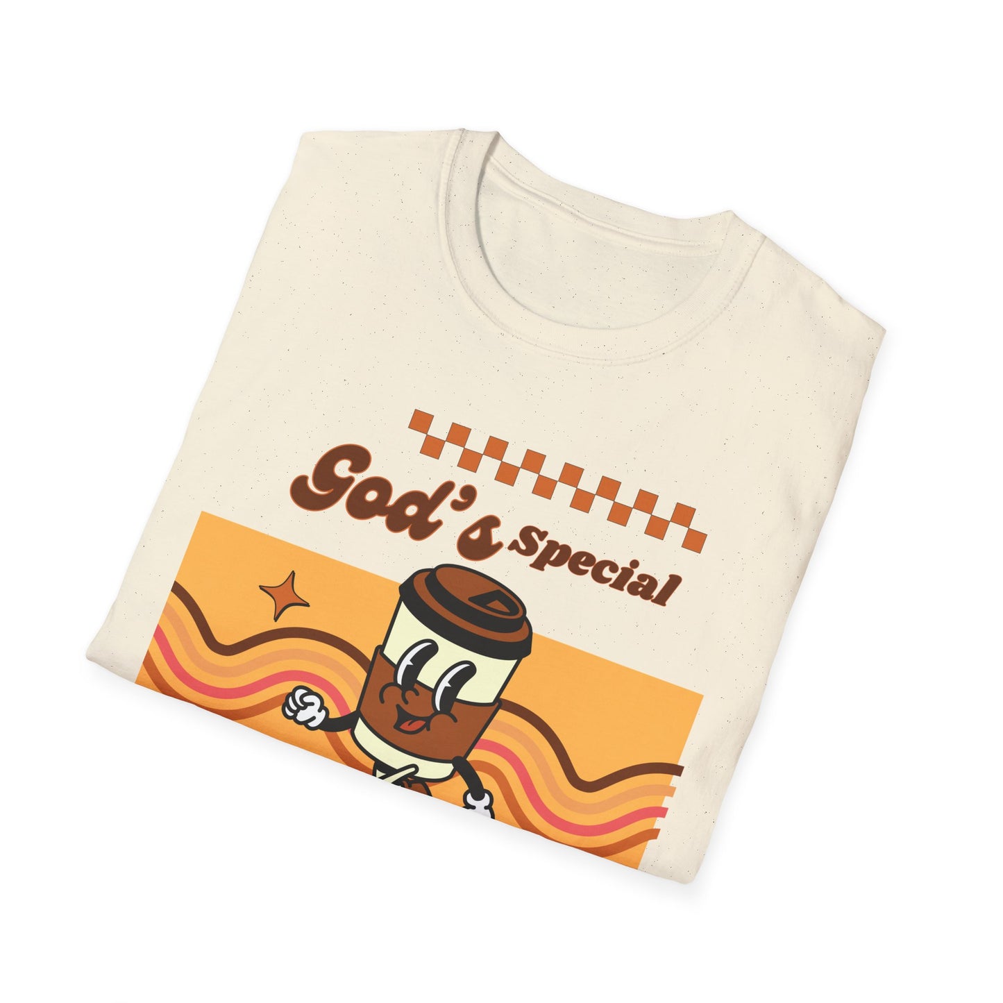 God's Special Blend Unisex Softstyle T-Shirt, Retro Coffee Tee, Fun Gift for Baristas, Casual Wear, Ideal for Birthdays