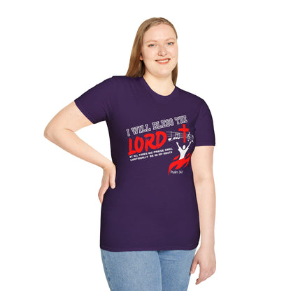 'I Will Bless The Lord' Psalm 34:1 - Inspirational Unisex T-Shirt