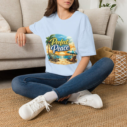 Perfect Peace Beach T-Shirt — Tropical Palm Sunset Graphic Tee