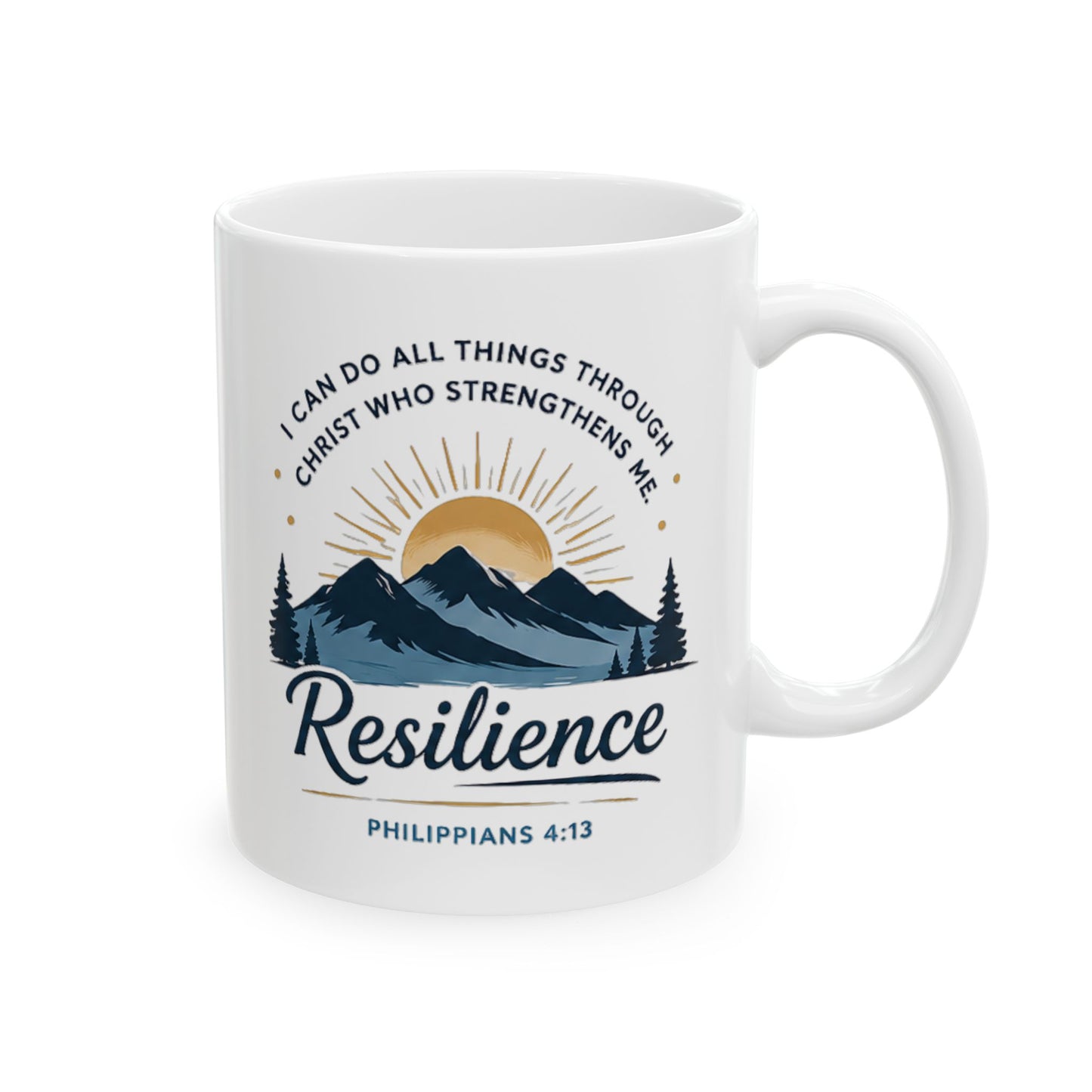 Resilience Mountain Ceramic Mug — Inspirational Camping Coffee Cup (11oz & 15oz)