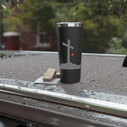 22oz Insulated Tumbler — Cross with Blood Drop Design