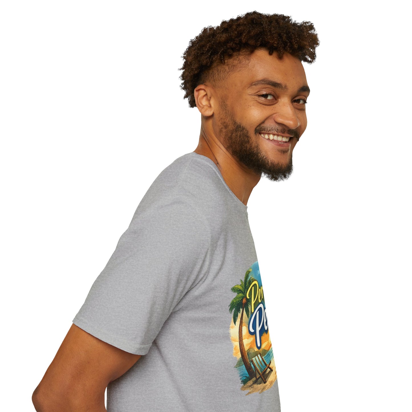Perfect Peace Beach T-Shirt — Tropical Palm Sunset Graphic Tee