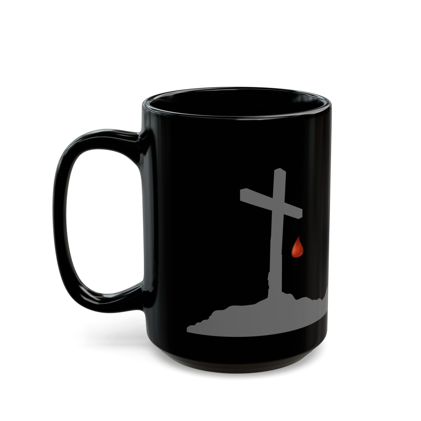 Inspirational Black Mug with Cross Design - Perfect Gift for Faithful Moments