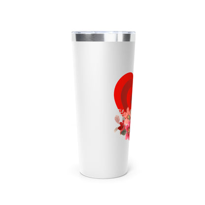 Beautiful Floral Copper Tumbler - 22oz Insulated Travel Mug