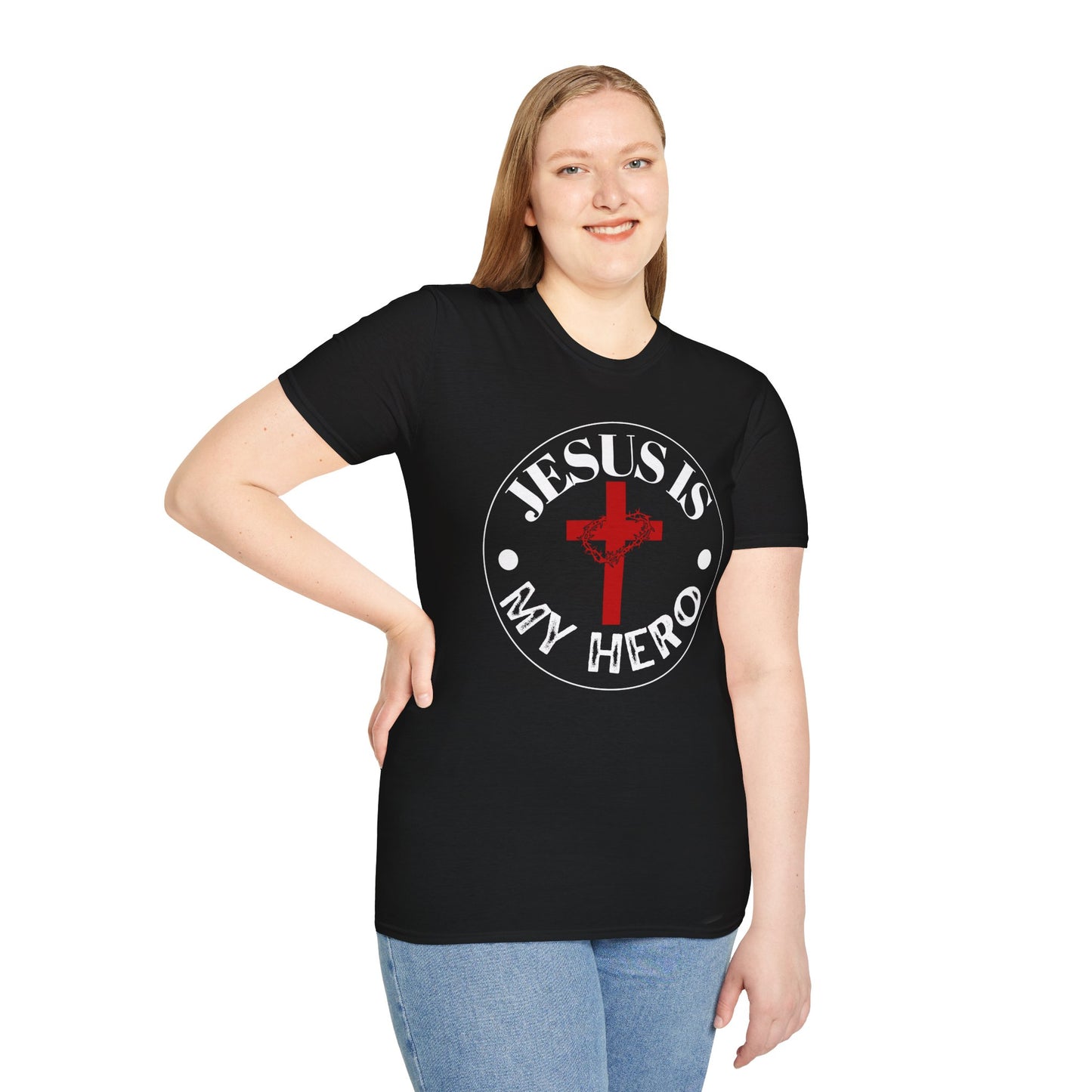 'Jesus is My Hero' Faith-Inspired Unisex Softstyle T-Shirt