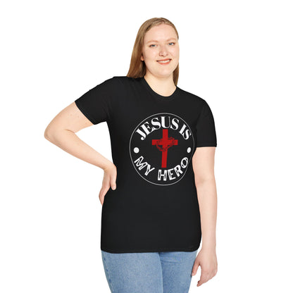 'Jesus is My Hero' Faith-Inspired Unisex Softstyle T-Shirt