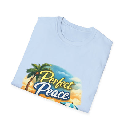 Perfect Peace Beach T-Shirt — Tropical Palm Sunset Graphic Tee