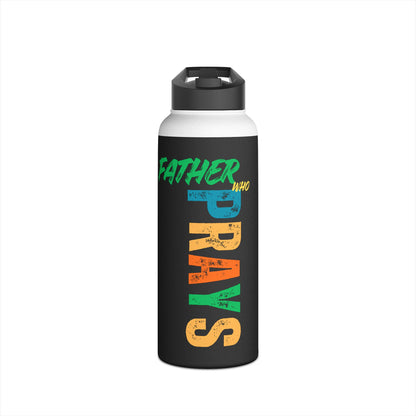 Prayer Vibes Stainless Steel Water Bottle — “Prayer” Vertical Color Block Design
