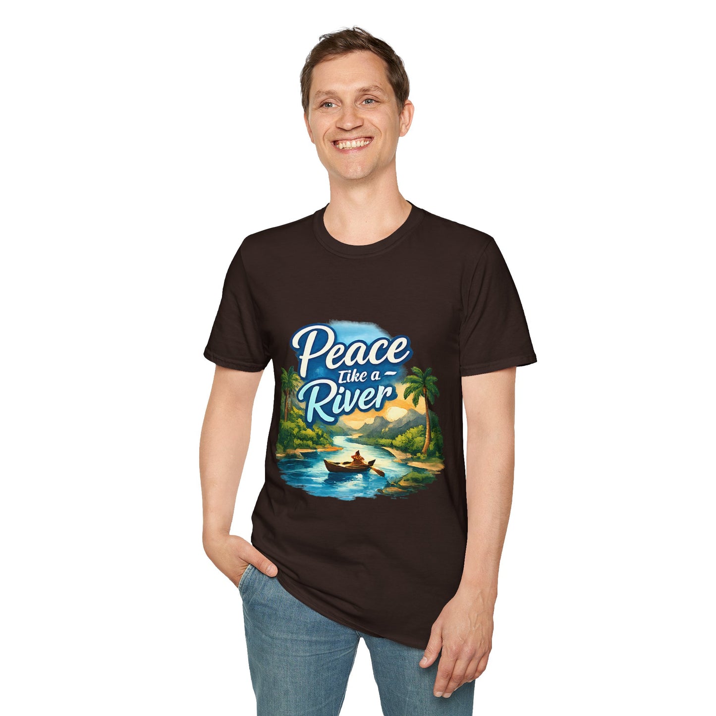 Peace Like a River T‑Shirt — Scenic River Prayer Tee