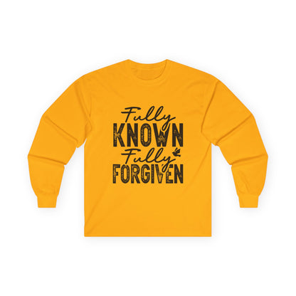 Fully Known Fully Forgiven Long Sleeve Tee for Faith and Comfort