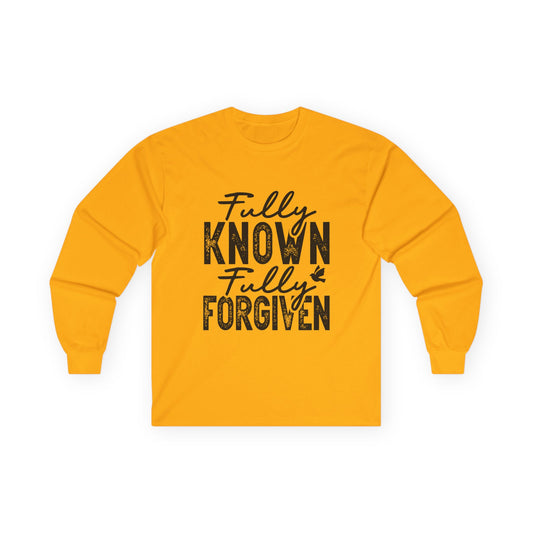 Fully Known Fully Forgiven Long Sleeve Tee for Faith and Comfort