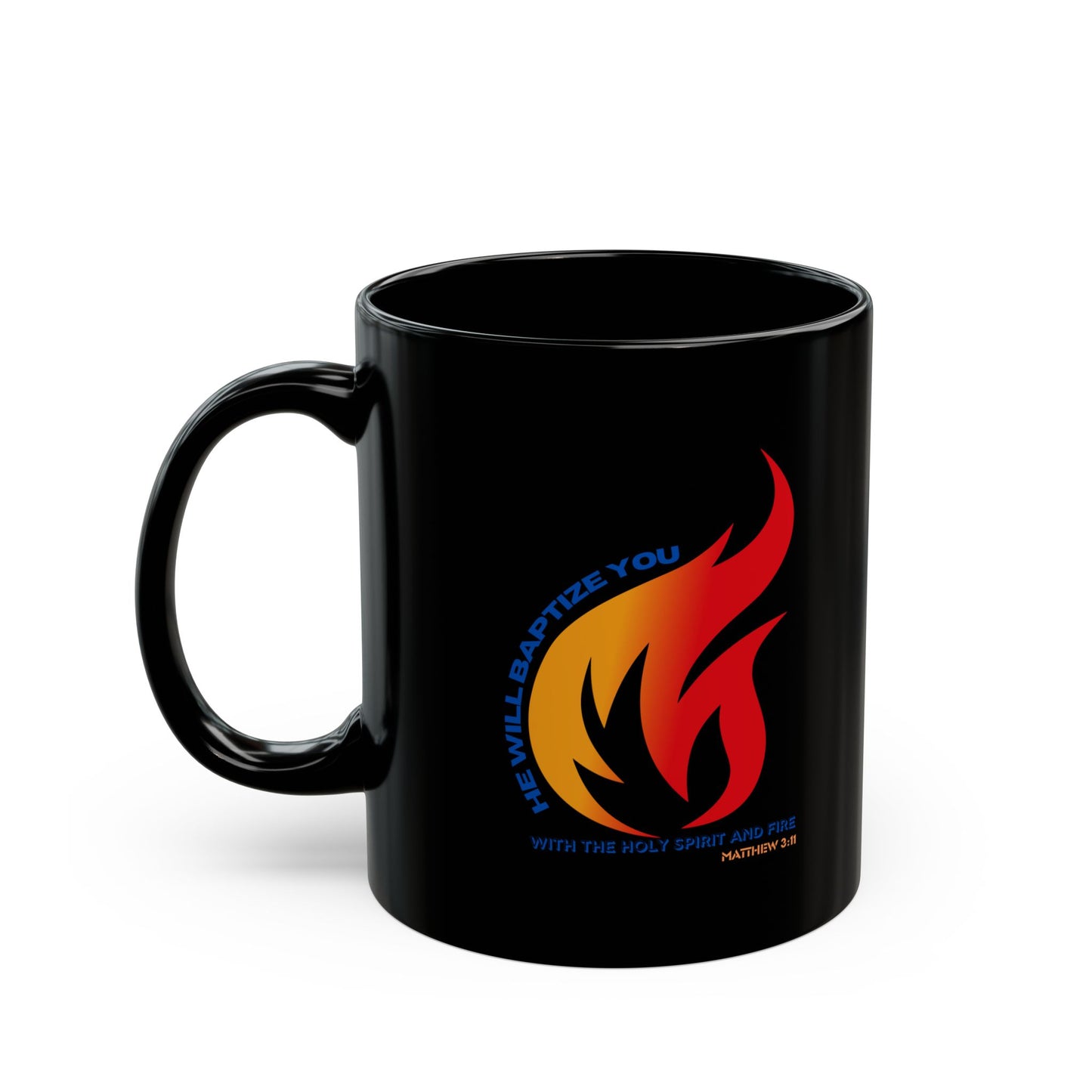 Inspirational Black Mug with Holy Spirit Design - 11oz & 15oz