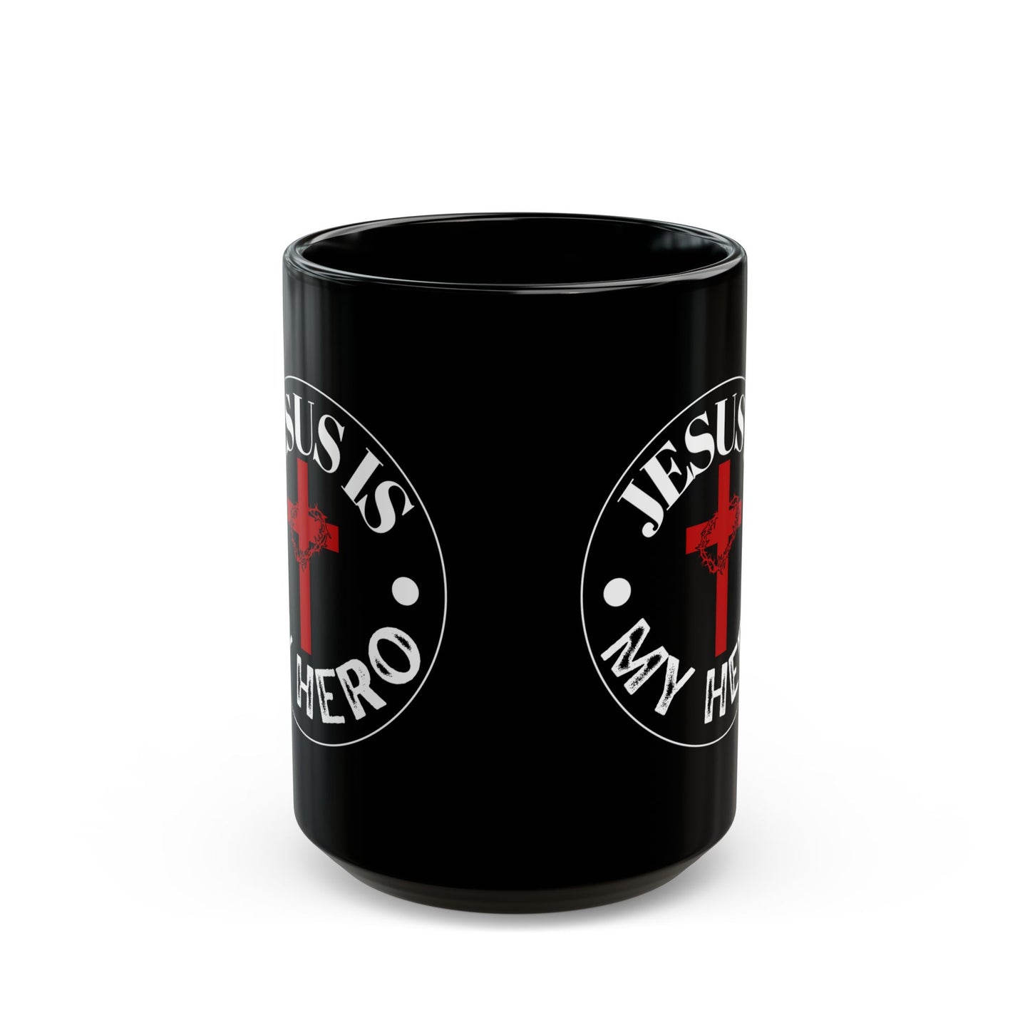 'Jesus is My Hero'-Inspirational Christian Mug -  | 11oz & 15oz Black Coffee Cup