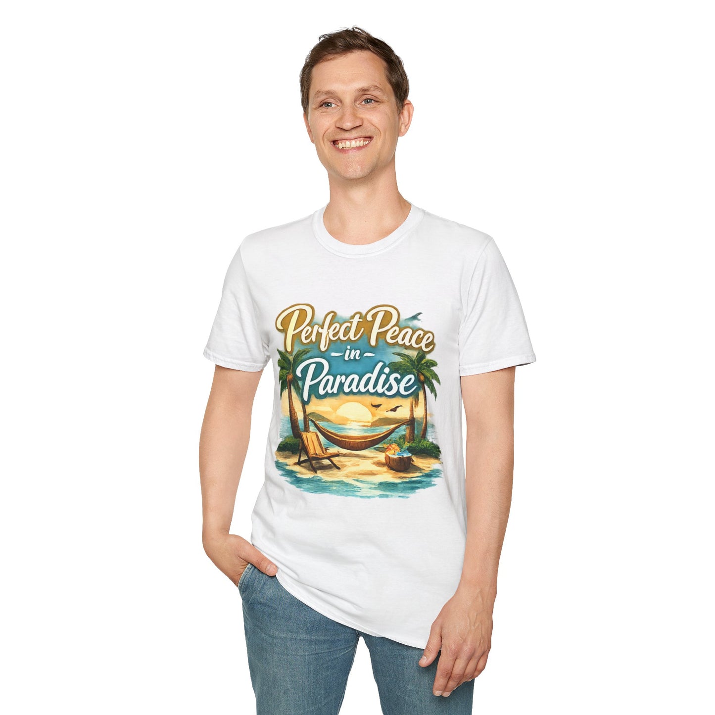 Perfect Peace in Paradise T-Shirt — Tropical Beach Graphic Tee
