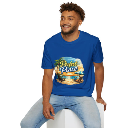Perfect Peace Beach T-Shirt — Tropical Palm Sunset Graphic Tee