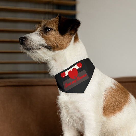 I Love my Human Pet Bandana Collar for Stylish Pets