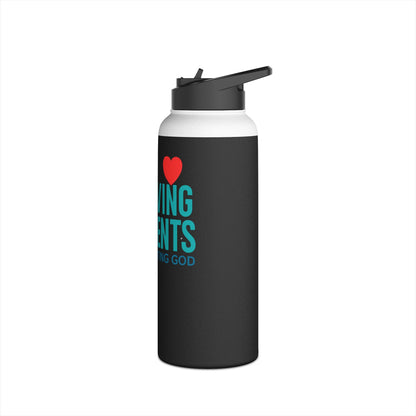 Serving Patients Stainless Steel Water Bottle — Trusting God Nurse Gift