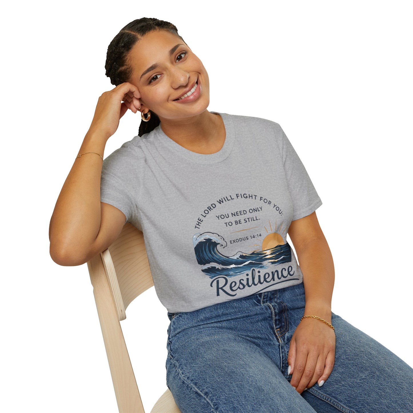 Resilience T-Shirt — "The Lord Will Fight for You" Exodus 14:14 Christian Tee