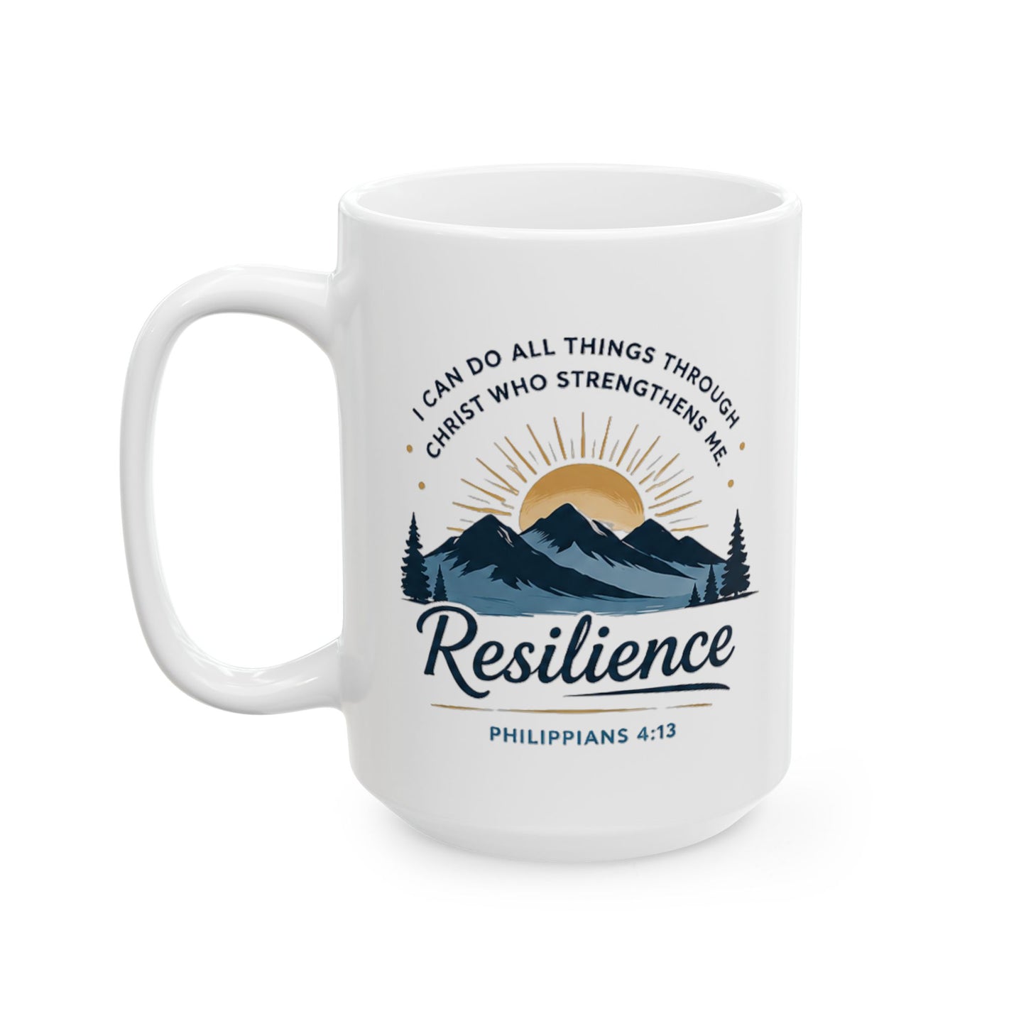 Resilience Mountain Ceramic Mug — Inspirational Camping Coffee Cup (11oz & 15oz)