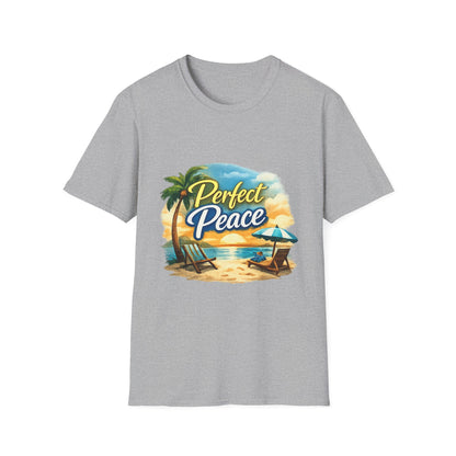 Perfect Peace Beach T-Shirt — Tropical Palm Sunset Graphic Tee