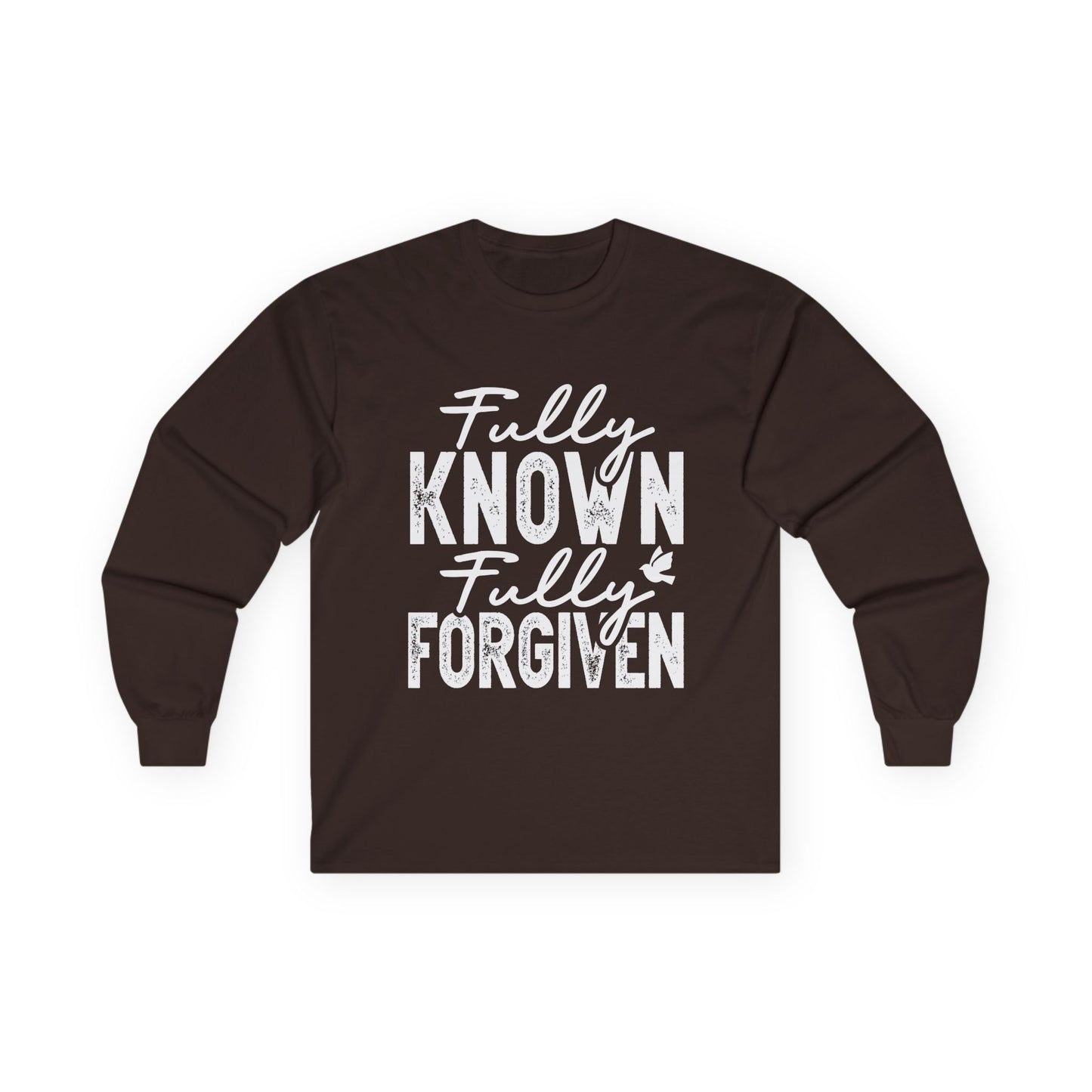 Fully Known Fully Forgiven Long Sleeve Tee - Unisex Cotton Shirt for Faith & Comfort