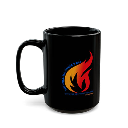 Inspirational Black Mug with Holy Spirit Design - 11oz & 15oz