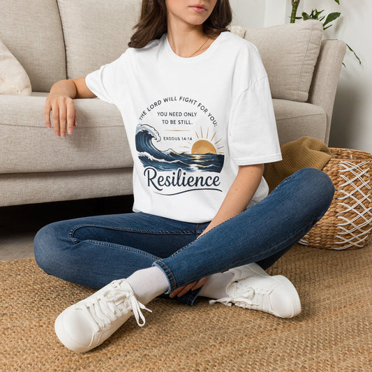 Resilience T-Shirt — "The Lord Will Fight for You" Exodus 14:14 Christian Tee