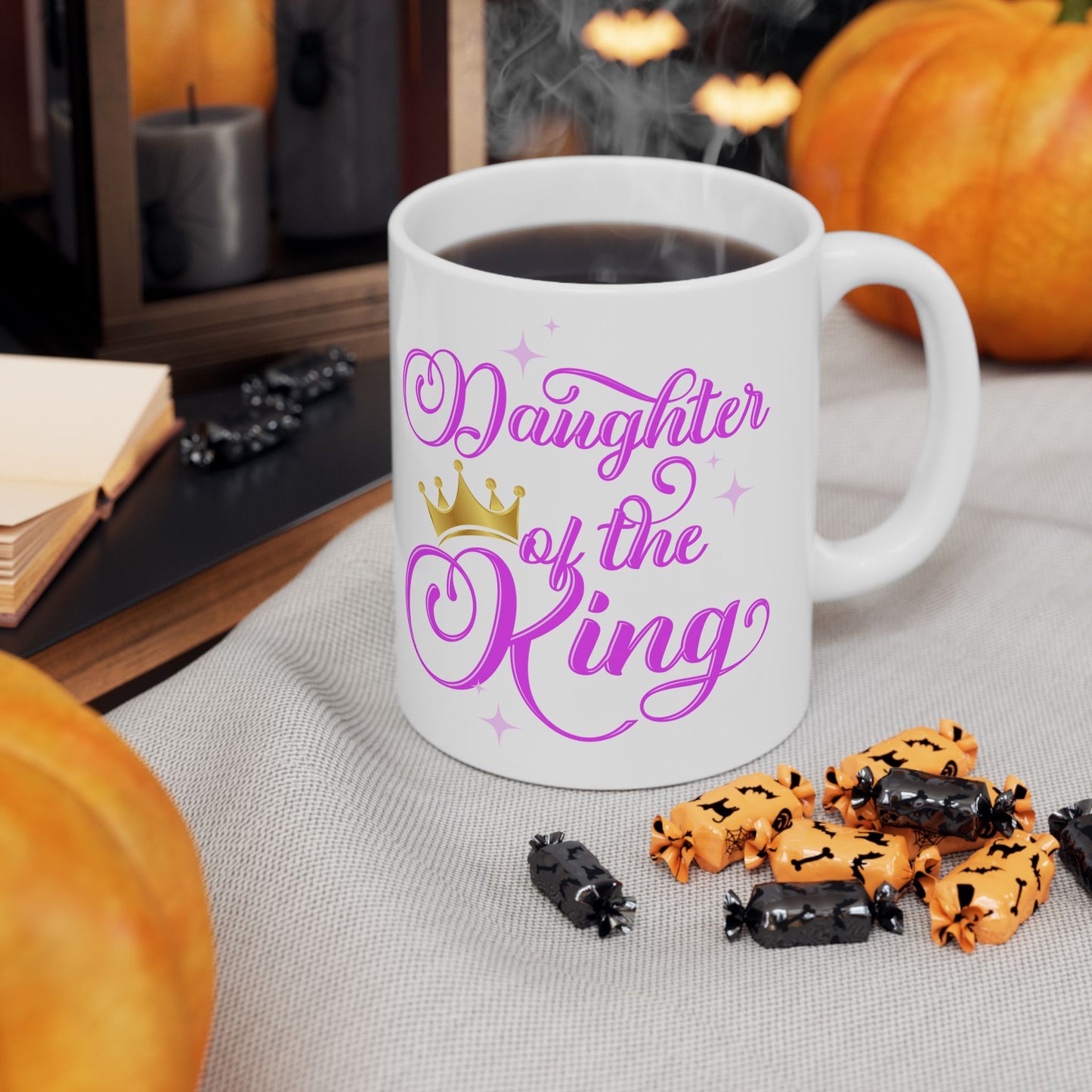 Daughter of the King Ceramic Mug - Inspirational 11oz & 15oz Coffee Cup for Royalty Lovers