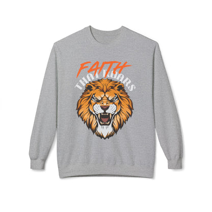 Lion Graphic Sweatshirt — "Faith That Roars" Bold Christian Crewneck