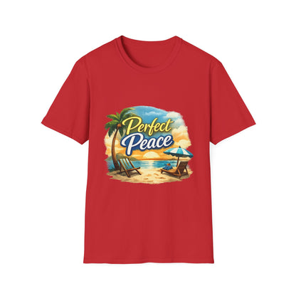 Perfect Peace Beach T-Shirt — Tropical Palm Sunset Graphic Tee