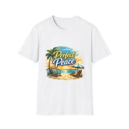 Perfect Peace Beach T-Shirt — Tropical Palm Sunset Graphic Tee